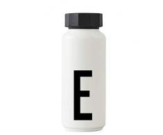 Design Buchstaben personalisierbare weiße Thermo-Edelstahlflasche für heiße und kalte Getränke, isolierte Trinkflasche für unterwegs, für Arbeit, Schule, Sport und Fitnessstudio – E