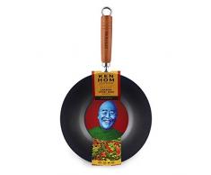 Ken Hom KH327001 Wok, Karbonstahl, Schwarz