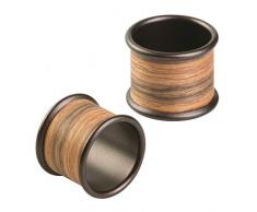 iDesign 90338EU RealWood Serviettenringe für Zuhause, Küche, Esszimmer, 4,445 x 4,445 x 3,5052 cm, bronze/rosenholz-Finish, Edelstahl, 4 Stück