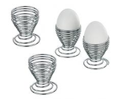 Kela Globul Eierbecher, chrom, silber, 4-tlg.