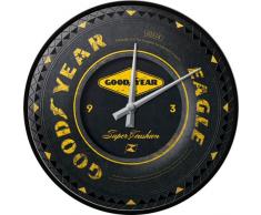 Nostalgic-Art 51085 Goodyear Wheel | Wanduhr 31cm | Hochwertige Quartz-Uhr | Echtglas-Front & Metall-Rahmen