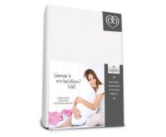 Bed-Fashion Spannbettlaken für Doppelbett, Jersey, weiß, King, 180 x 210 cm