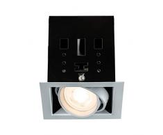Paulmann Leuchten Paulmann 92905 LED Cardano Einbaustrahler 7W Komplettset inkl. Leuchtmittel Titan Spot Warmweiß dimmbar und schwenkbar Einbauleuchte, Metall, 7 W