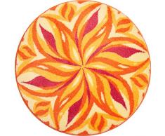 Grund Badteppich 100% Polyacryl, ultra soft, rutschfest, ÖKO-TEX-zertifiziert, 5 Jahre Garantie, TANZENDER HIMMEL, Badematte 60 cm rund, orange