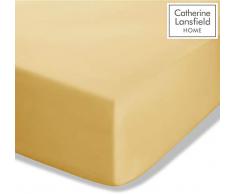 Catherine Lansfield Easy Iron Percale Spannbetttuch, Polycotton, Ocker, Einzelbett