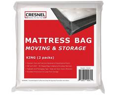 CRESNEL 4-Mil kaufmännischer Heavy Duty/Super Starke Clear Matratze Kunststoff Tasche Deckblatt Aufbewahrung (Verschiedene Menge/Größe Selections), Plastik, Farblos, King Size