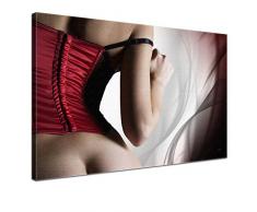 LANA KK - Leinwandbild Sexy Romantik & Erotik auf Echtholz-Keilrahmen â Fotoleinwand-Kunstdruck in rot, einteilig & fertig gerahmt in 100x70cm