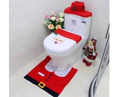 fexgaoo 3pcs Weihnachtsmann Schneemann Sitzbezug Teppich Set Rot Weihnachten Dekoration