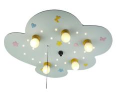 Niermann Standby Deckenleuchte Wölkchen, Babyline, hellblau mit LED-Schlummerlicht 761