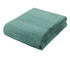 fleuresse Frottier 2828 großes Badetuch, mit Streifenbordüre und Kordelaufhänger, Ökotex Standard 100, Gewicht 550 gr. pro m², 90 x 200 cm, petrol