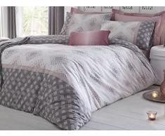 DnD Indra wendbare Bettwäsche mit quadratischen Mustern und beigen Diamanten, Blush, Einzelbett