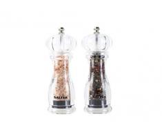 SALTER Salz- und Pfeffermühlen-Set, Küchenmühle, Keramikmühle für härtere, schärfere Mahlung, ideal für Himalaya-Salz und Pfeffer, verstellbare Mühlen fein/grob, Dispenser