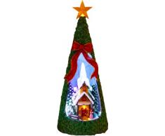 Star-LED Weihnachtsbaum Motiv: Kirche, ca. 26 x 10 cm, bunte LED, batteriebetrieben, vier Farben, mit,