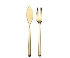 Mepra SPA 108122021 Besteckgarnitur für Fischgerichte, Design Linea Ice Oro, 24-teilig