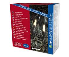 Konstsmide 6070-100 LED Minilichterkette / für Außen (IP44) / 24V Außentrafo / 200 warm weiße Dioden / grünes Kabel