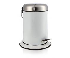 möve Push Treteimer 22 x 29,5 cm aus Edelstahl, snow