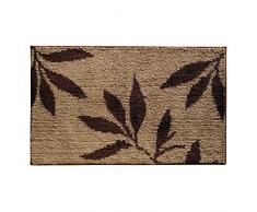 iDesign 17411EU Leaves Teppich 86 x 53 cm, Braun / Hellbraun