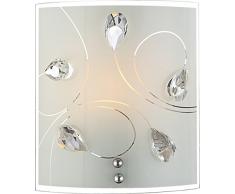 Wandleuchte Wandlampe Kristalle Wandlicht Leuchte Lampe Globo BURGUNDY 40414-1W