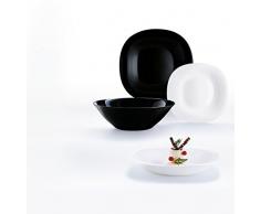 Dajar Tafelservice Hartglasgeschirr Tafelset, Essservice Carine Neo 19-TLG. LUMINARC, Glas, Weiß/Schwarz