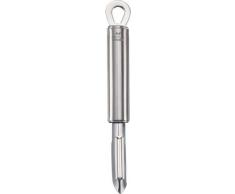 Fackelmann Schäler PREMIUM, Universalschäler aus Edelstahl, robuster Schäler für Gemüse und Obst mit scharfer Klinge (Farbe: Silber), Menge: 1 Stück
