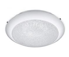 Trio Leuchten Penta 656311800 LED Deckenleuchte, Glas weiß/Kristalleffekt, 20 Watt, Switch Dimmer