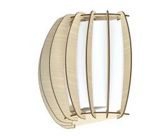 EGLO Wandleuchte, Stahl, E27, Ahorn/weiß, 28.5 x 14 x 25 cm