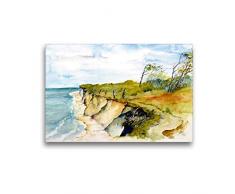 Premium Textil-Leinwand 45 x 30 cm Quer-Format SteilkÃ¼ste bei Ahrenshoop | Wandbild, HD-Bild auf Keilrahmen, Fertigbild auf hochwertigem Vlies, Leinwanddruck von Brigitte DÃ¼rr