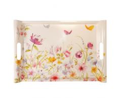 Easy Life Tablett Mit Griffen, Porzellan, Mehrfarbig, 47 x 32.5 x 13 cm