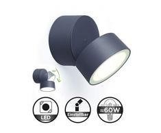 Eco Light Wandleuchte verstellbar, Metall, 11 W, Anthrazit