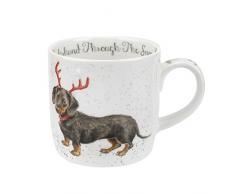 Portmeirion Home & Gifts Tasse mit Dackel, Knochenporzellan, Mehrfarbig, 8.5 x 12 x 8 cm