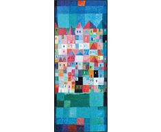 wash+dry Fußmatte Colourful Houses, 75x190 cm, innen, waschbar, bunt