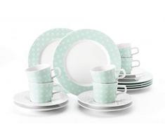 Seltmann Weiden Kaffeeservice 18-teilig weiß | Set für bis zu 6 Personen |Serie No Limits | beinhaltet je 6 Frühstücksteller, Kaffeeober-und Untertassen, Hartporzellan