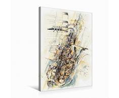 Calvendo Premium Textil-Leinwand 50 cm x 75 cm hoch The Swinging Sax | Wandbild, Bild auf Keilrahmen, Fertigbild auf Echter Leinwand, Leinwanddruck