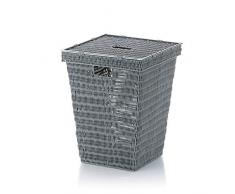 KELA 22602, Wäschekorb, Quadratisch, 53 cm Höhe, PP-Kunststoff, Noblesse, Hellgrau