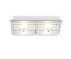 Brilliant World LED Deckenleuchte Wandleuchte 34x26cm 4 flg chrom Glas 1600 Lumen, Samsung-LED integriert