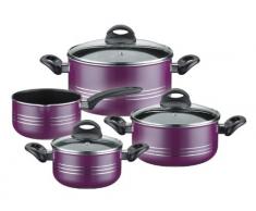 GSW 800402 Milano Topf-Set 4-teilig lila, Aluminium, 24 cm, 7-Einheiten