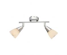 Modischer 2-flg Spot Strahler Esszimmer Chrom Glas Flur Globo TADEUS 54919-2