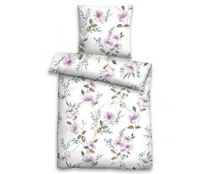 biberna 0024408 Soft-Seersucker Bettwäsche Garnitur mit Kopfkissenbezug (Baumwolle) 1x 155x220 cm + 1x 80x80 cm, weiß