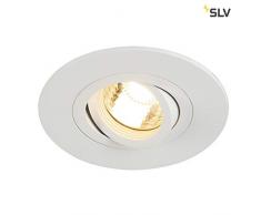 SLV LED Deckeneinbaustrahler NEW TRIA 78 XL I rund, QPAR 51, GU10, single, CS, Clipfedern, matt weiß, Einbauleuchte, Deckenstrahler, Deckenleuchte, schwenkbare Deckeneinbauleuchte, Indoor