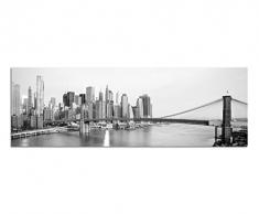 Panoramabild auf Leinwand und Keilrahmen 150x50cm Manhattan Skyline Brooklyn Bridge