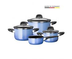 Silit Modesto Line Topfset 4-teilig, Töpfe mit Glasdeckel, Silargan Funktionskeramik, Induktionstöpfe, Topf Induktion, blau