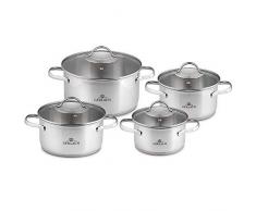 Gerlach Topfset Viva, Edelstahl, Silber, 24 cm, 8-Einheiten