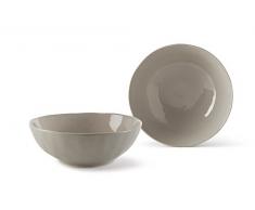 Fill Salbei Set 4 Stück Teller aus Steinzeug, Keramik, Taupe, 17.5 x 17.5 x 6 cm