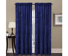 Comforhome Wohnzimmer Luxus Samt in Farbe Fenster Vorhang Rod Pocket Drapes (1 Paneel) Super Weich 52 inch by 95 inch Dunkles Marineblau