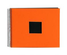 Goldbuch Spiralalbum mit Bildausschnitt, Bella Vista, 35x30 cm, 40 schwarze Seiten, Leinen, Orange, 25 979