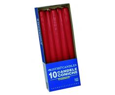 CERERIA DI Giorgio risthò Kerzen konisch-Kerzenhalter, Wachs, Rot, 2.2 x 25 cm, 10 Stück