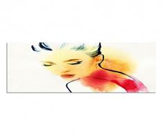 Panoramabild auf Leinwand und Keilrahmen 150x50cm Malerei Wasserfarben Frau Portrait