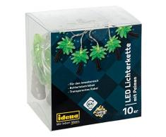 Idena 30133 - LED Lichterkette mit 10 LED warmweiß in Palmenform, mit 6 Stunden Timer Funktion, Batterie betrieben, für Partys, Mottopartys, Deko, Sommer, als Stimmungslicht, ca. 2,1 m