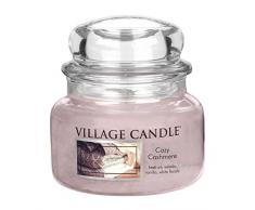 Village Candle Gemütlicher Kaschmir kleine Duftkerze im Glas, 312 g, violett, 9.8 x 9.5 cm