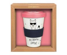 Grafik-Werkstatt Premium Becher mit Deckel |Kaffeebecher to go | 400 ml | Lama